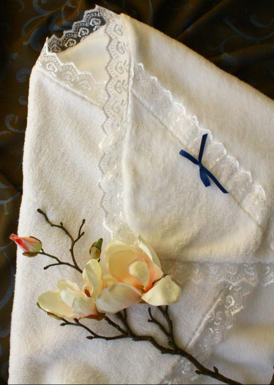 Taufdecke für Baby, Jungen, Mädchen, Kuscheldecke weiss, Taufe Decke, Fleece/Flausch