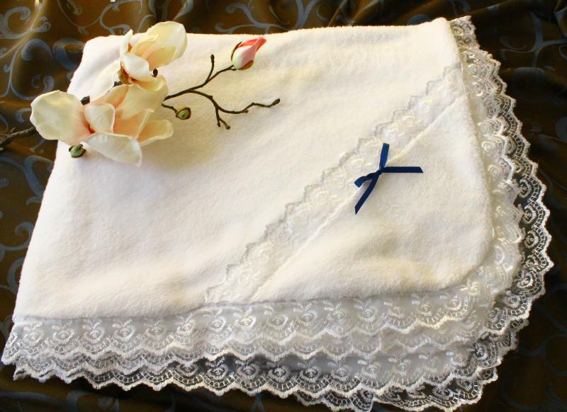 Taufdecke für Baby, Jungen, Mädchen, Kuscheldecke weiss, Taufe Decke, Fleece/Flausch
