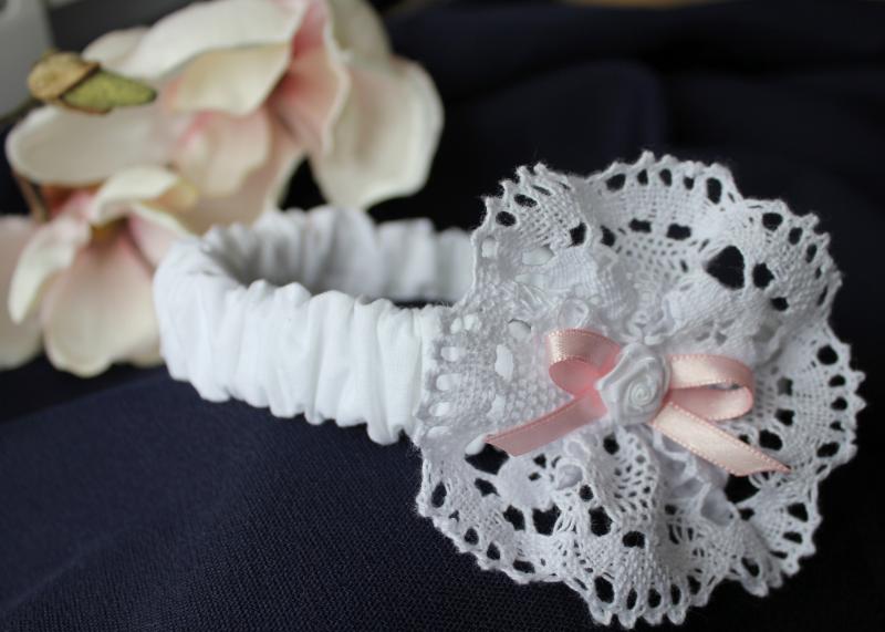 MARIA Taufkleid mit Stirnband und Schuhen für Mädchen, Baumwolle, Blumenmädchenkleid