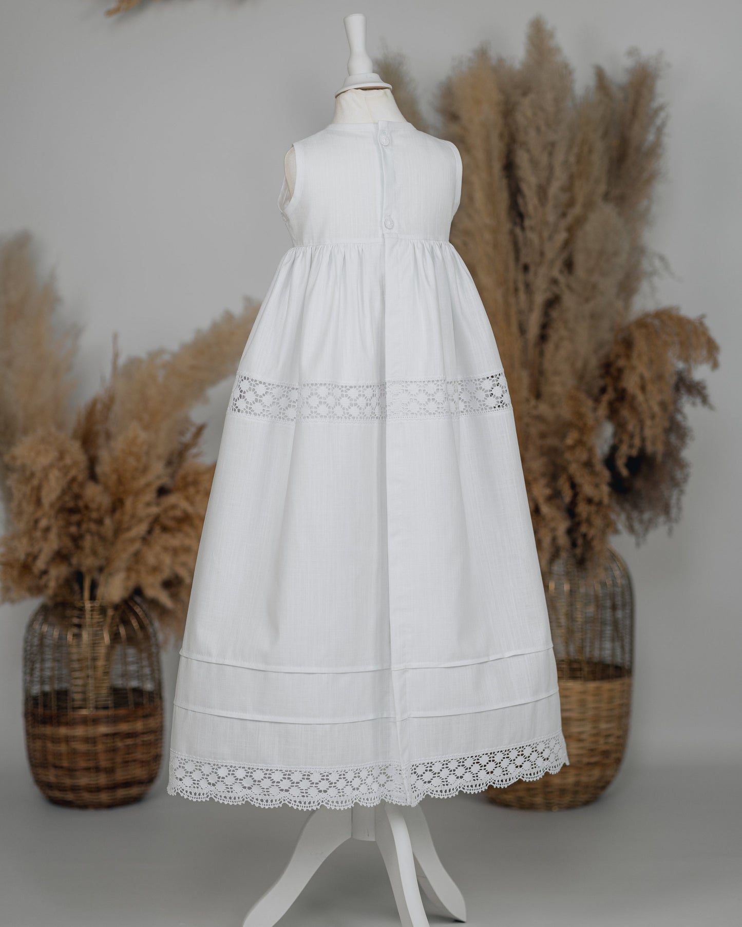 BRUNI Taufkleid mit Mütze für Junge und Mädchen, Baumwolle, Familientaufkleid