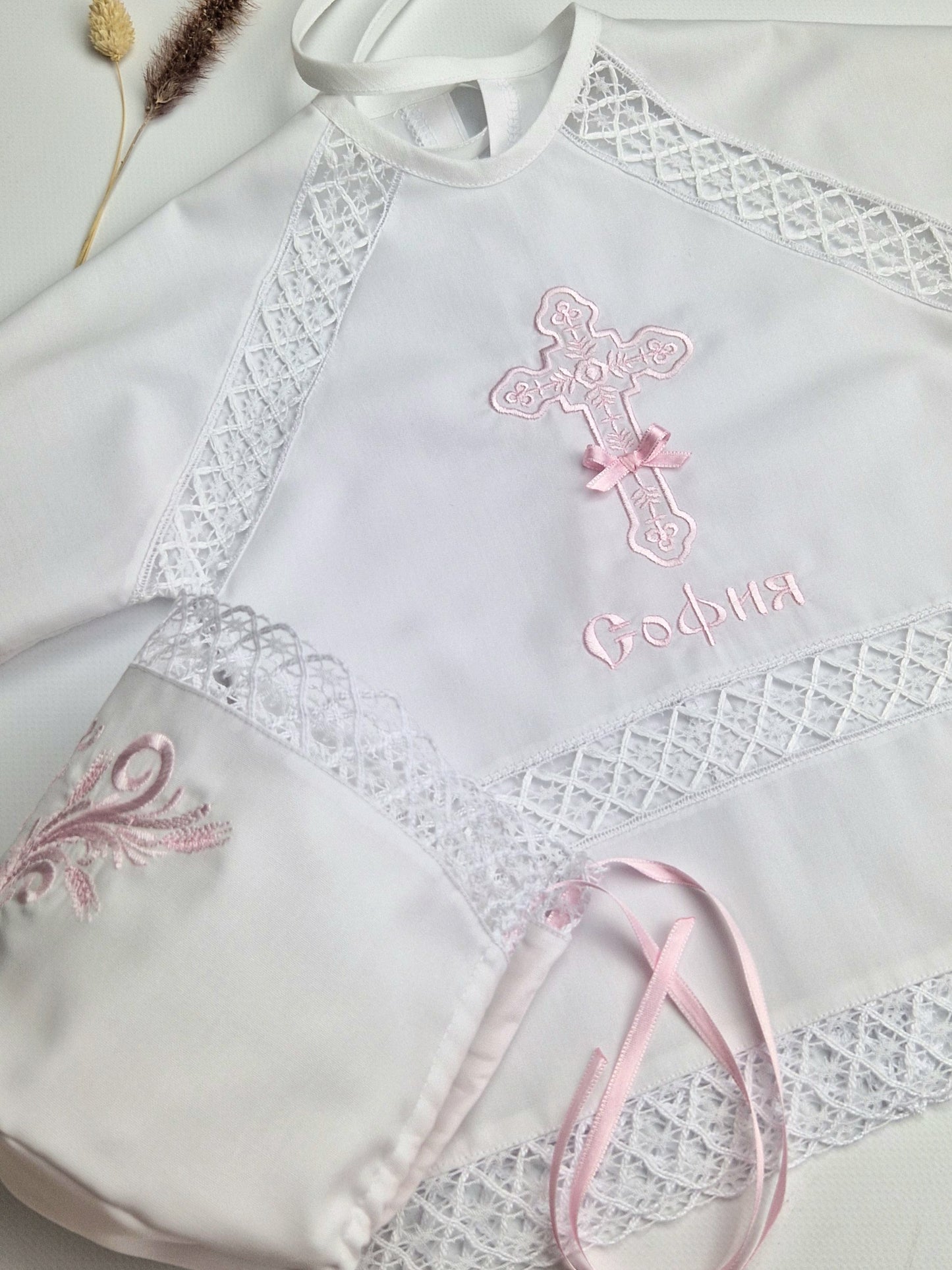 Taufkleid für orthodoxe Taufe, крестильный набор, крестильная рубашка, полотенцe