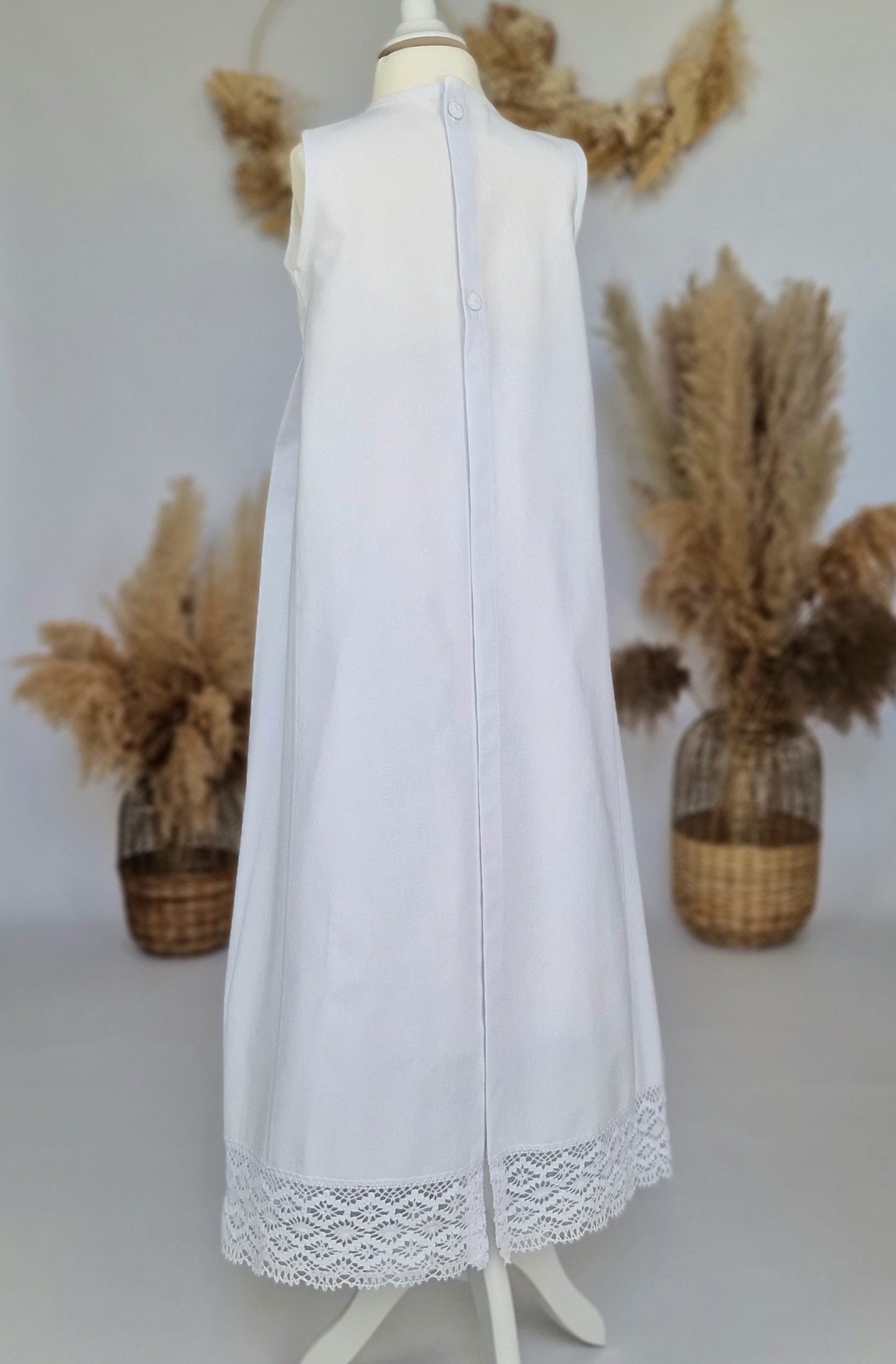 MAX Taufkleid ohne Ärmel für Junge und Mädchen aus Baumwollleinen