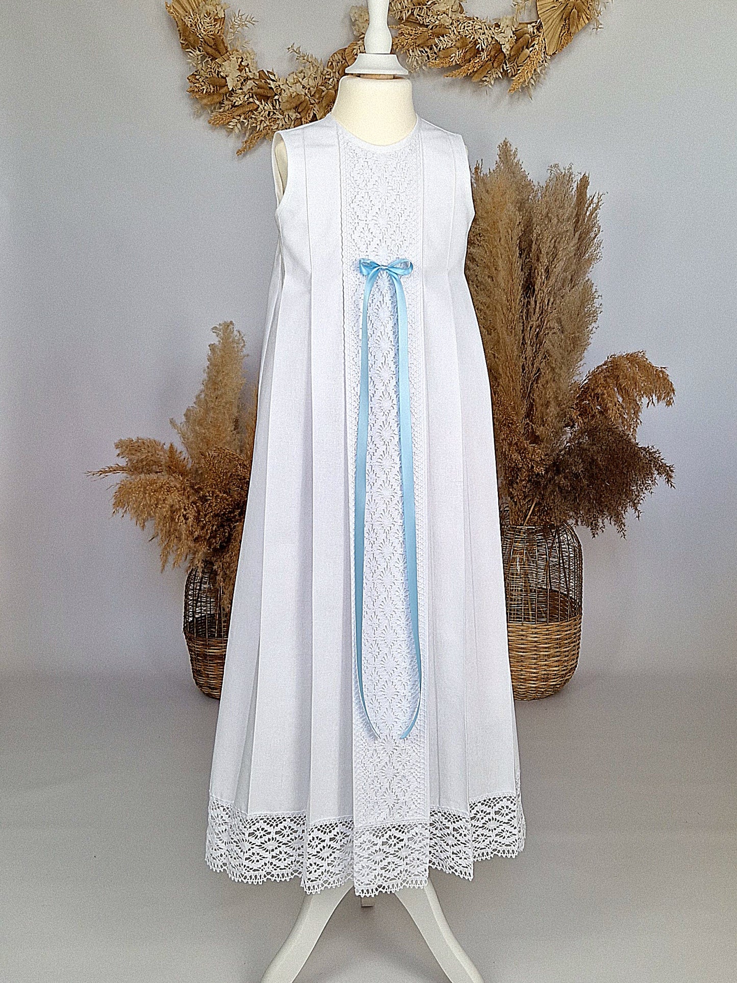 MAX Taufkleid ohne Ärmel für Junge und Mädchen aus Baumwollleinen