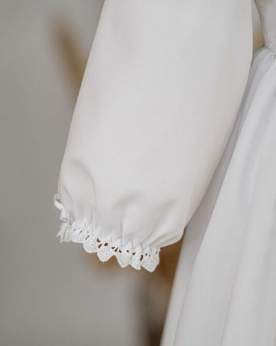 ELINA Taufkleid mit Mütze für Mädchen und Jungs, Baumwollbatist, vintage