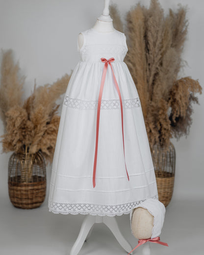 BRUNI Taufkleid mit Mütze für Junge und Mädchen, Baumwolle, Familientaufkleid