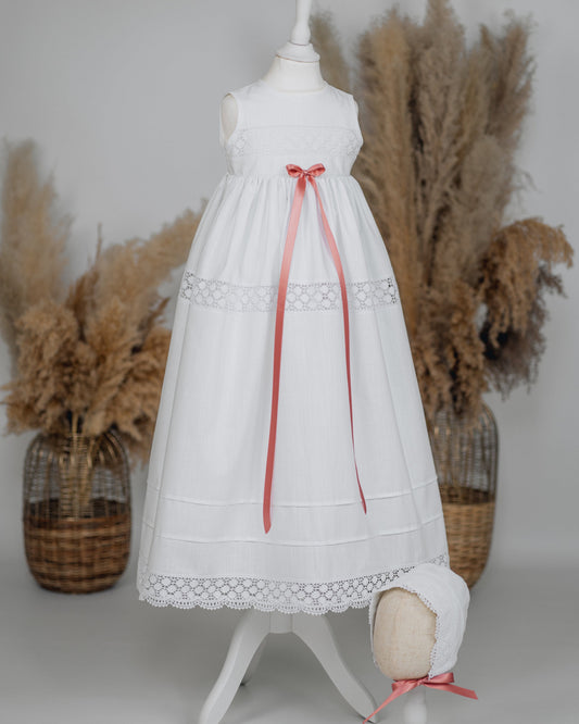 BRUNI Taufkleid mit Mütze für Junge und Mädchen, Baumwolle, Familientaufkleid