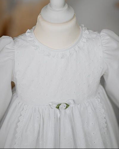 ELINA Taufkleid mit Mütze für Mädchen und Jungs, Baumwollbatist, vintage