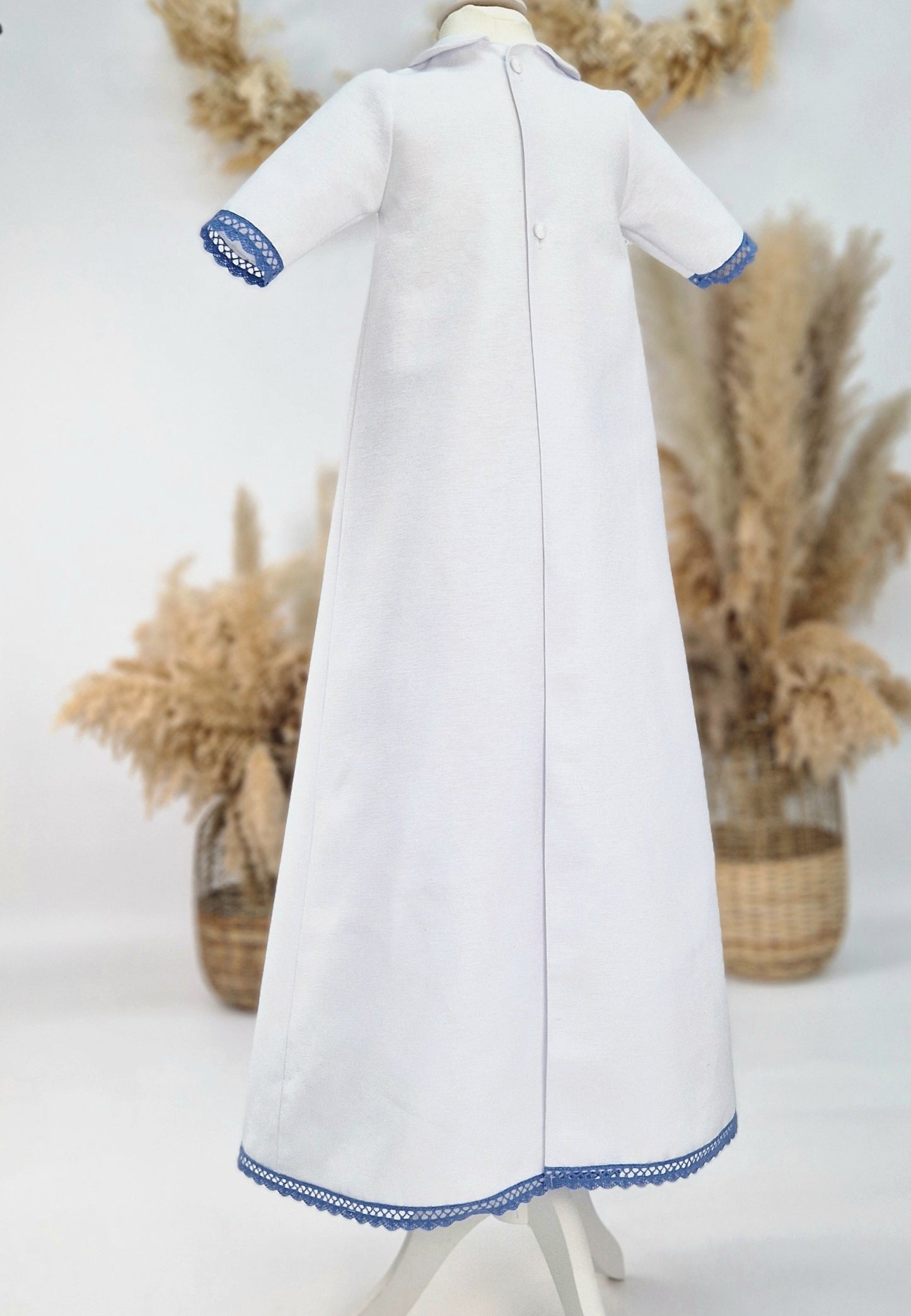 PAÓLO Taufkleid mit Mütze aus Baumwolle für Jungen und Mädchen, mit IHS Schrift