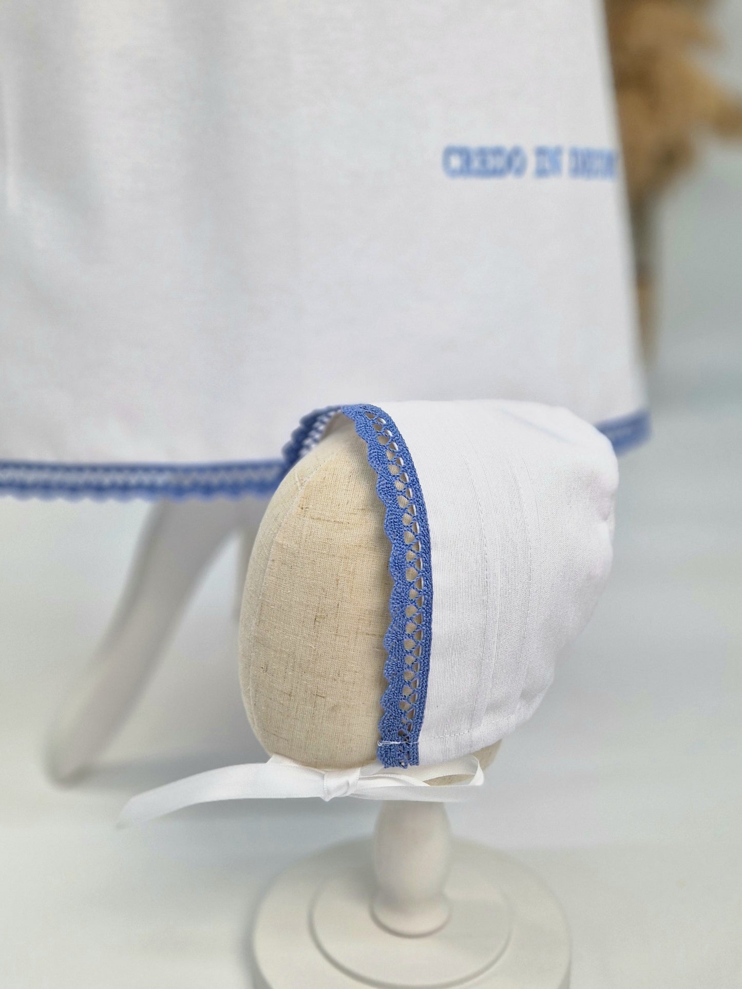 PAÓLO Taufkleid mit Mütze aus Baumwolle für Jungen und Mädchen, mit IHS Schrift