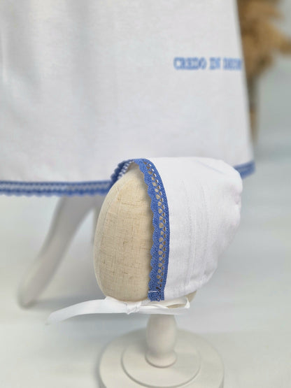 PAÓLO Taufkleid mit Mütze aus Baumwolle für Jungen und Mädchen, mit IHS Schrift