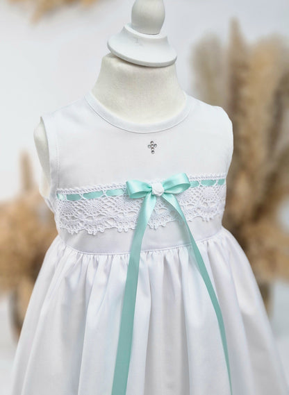 LEONIE Taufkleid im Set mit Mütze und Schuhen für Mädchen und Jungen, Baumwolle