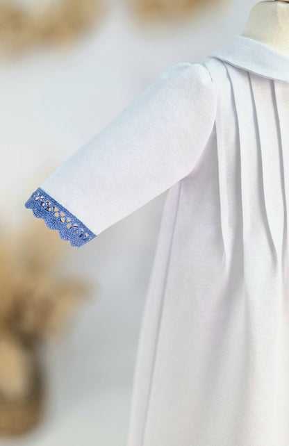 PAÓLO Taufkleid mit Mütze aus Baumwolle für Jungen und Mädchen, mit IHS Schrift