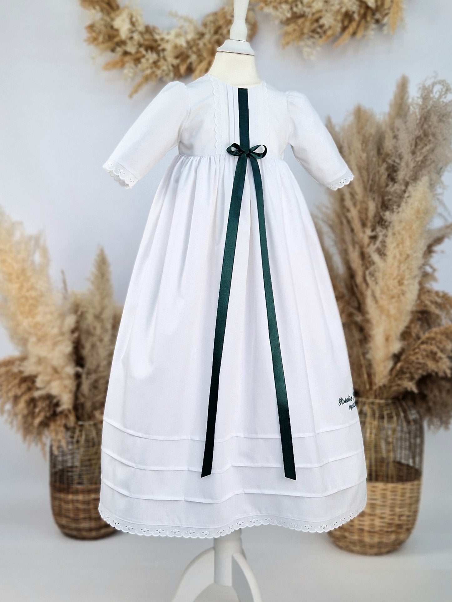 HANNES Taufkleid vintage für Junge und Mädchen,  Baumwolle, Baumwollspitze