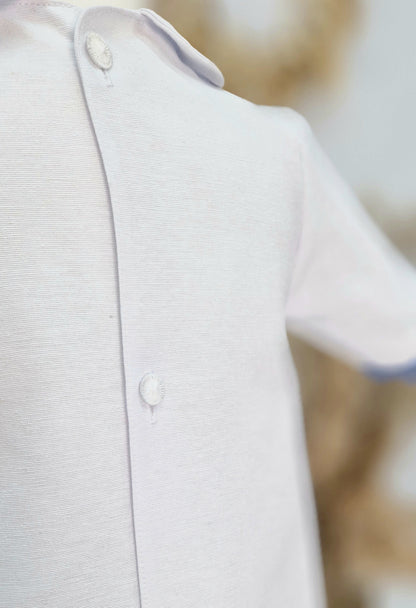 PAÓLO Taufkleid mit Mütze aus Baumwolle für Jungen und Mädchen, mit IHS Schrift
